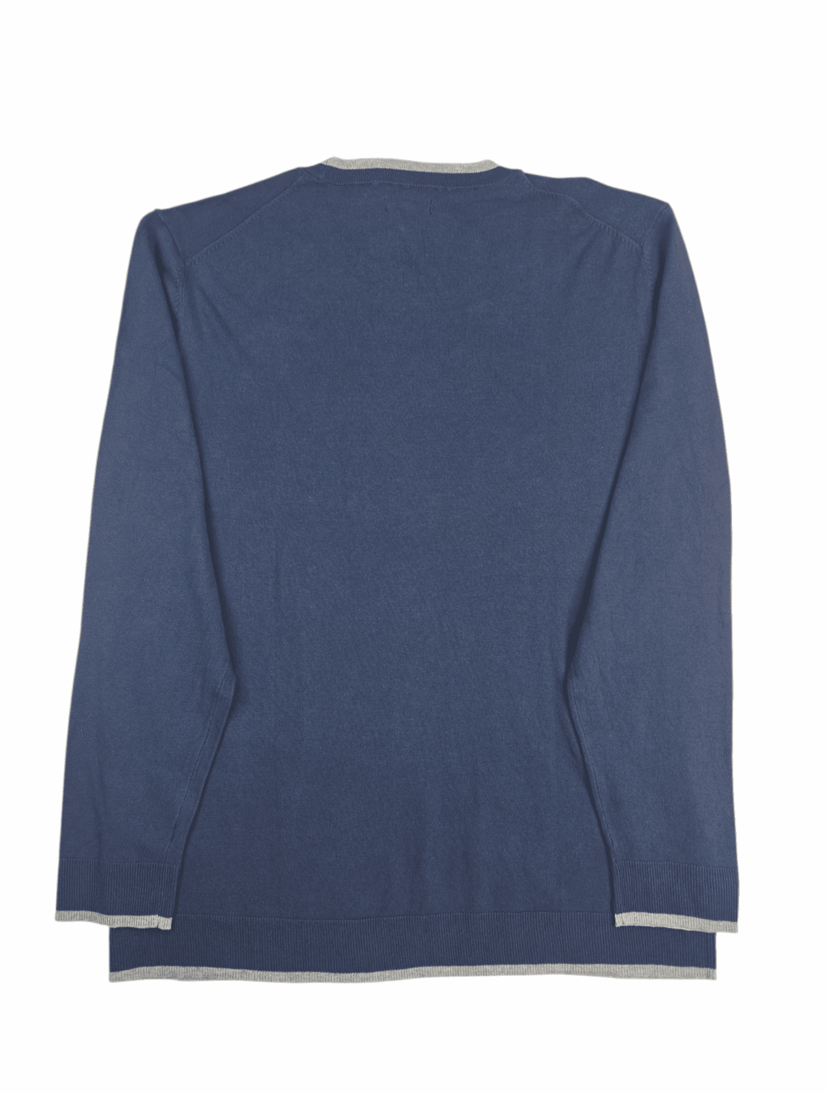 Back view of NWT ALFANI men’s size XXL navy blue cotton blend crew neck sweater
