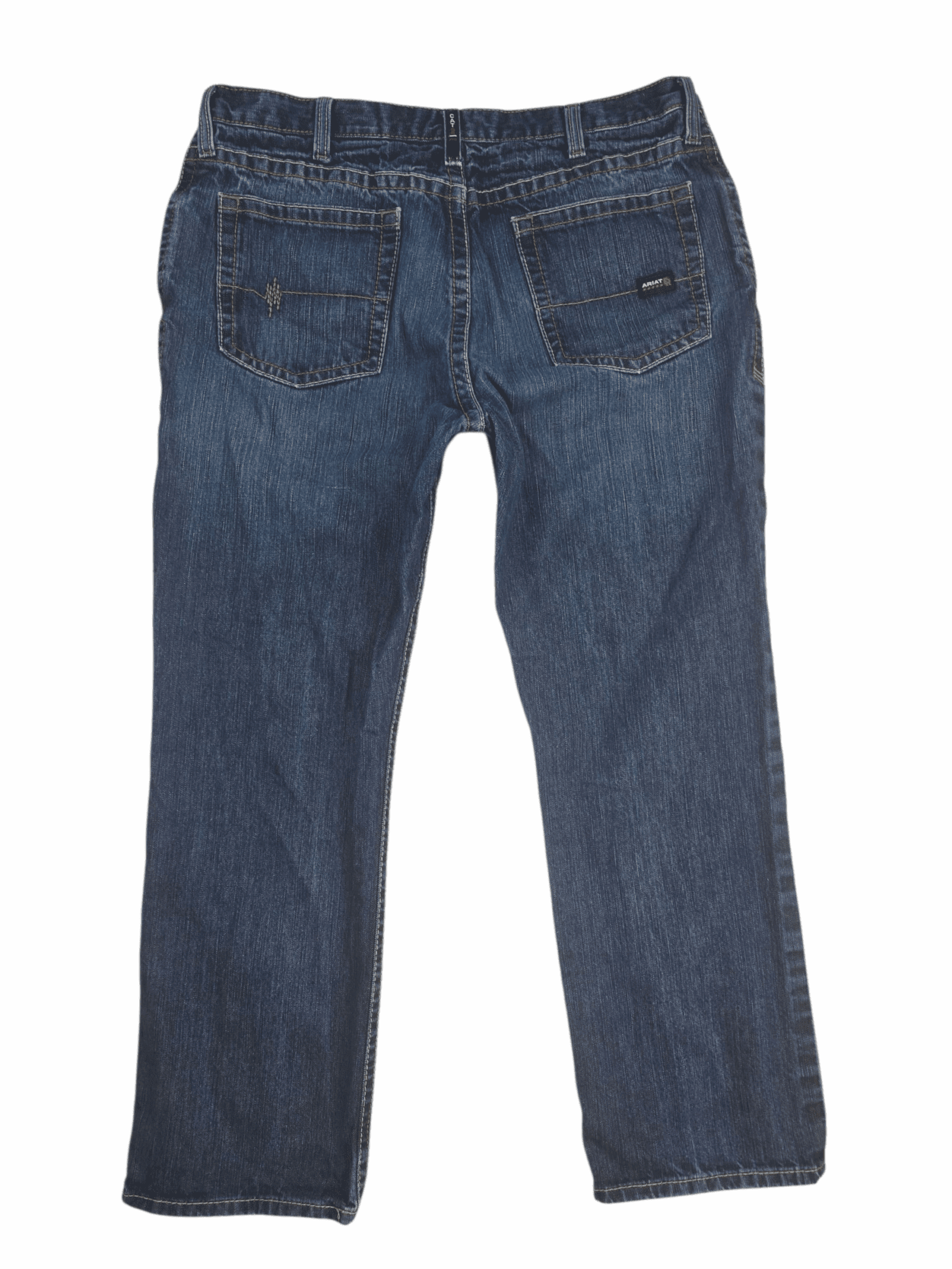 Back view of Ariat men’s size 40x32 M4 FR low-rise bootcut jeans