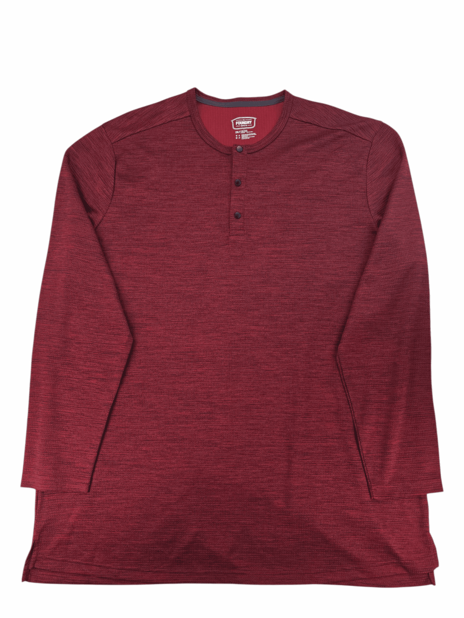 The Foundry Supply Co. maroon and black waffle knit snap pullover men’s 2XLT front view