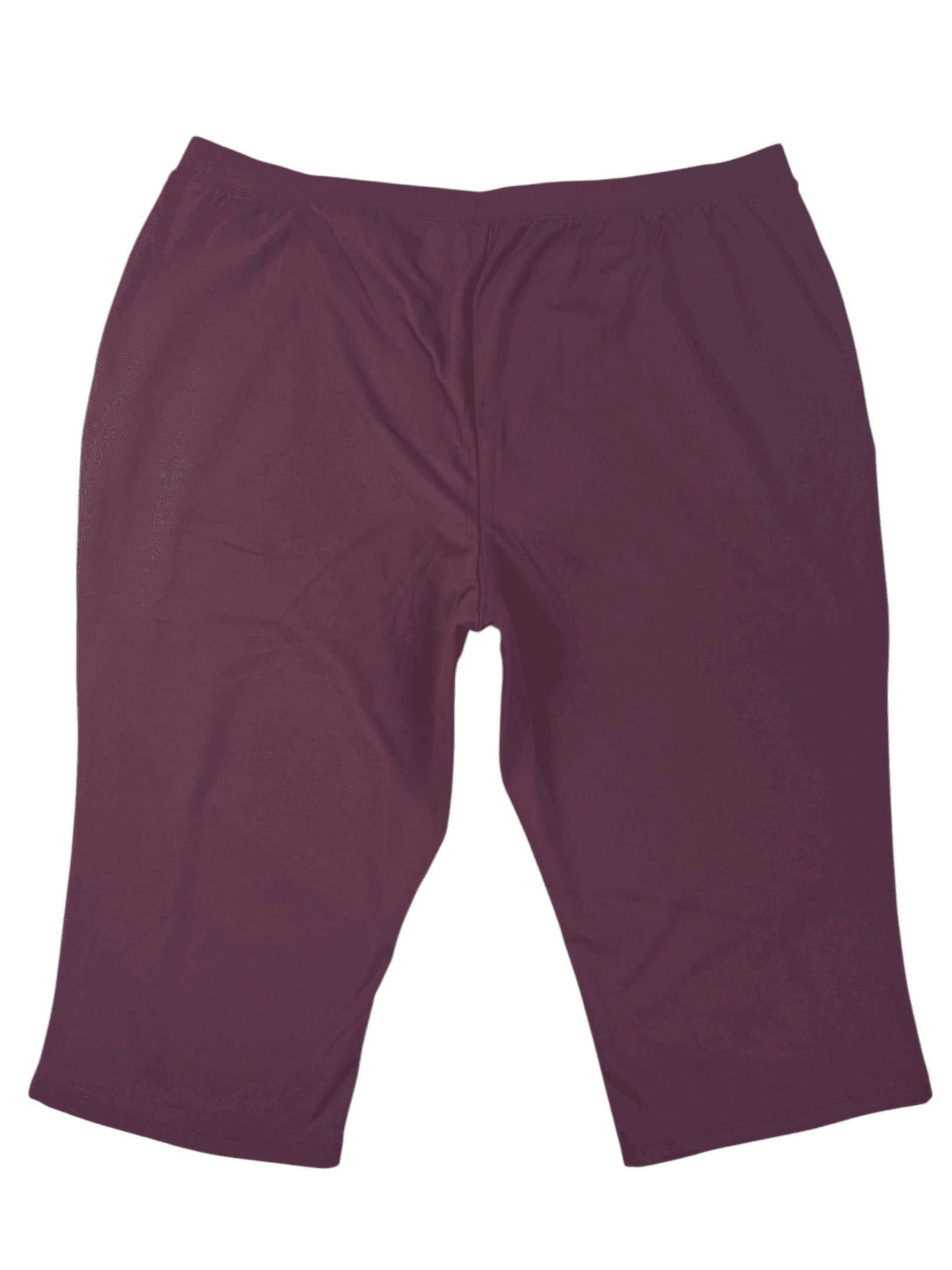 Back view of Catherine’s Suprema Collection women’s size 2X petite wine pull-on capri pants