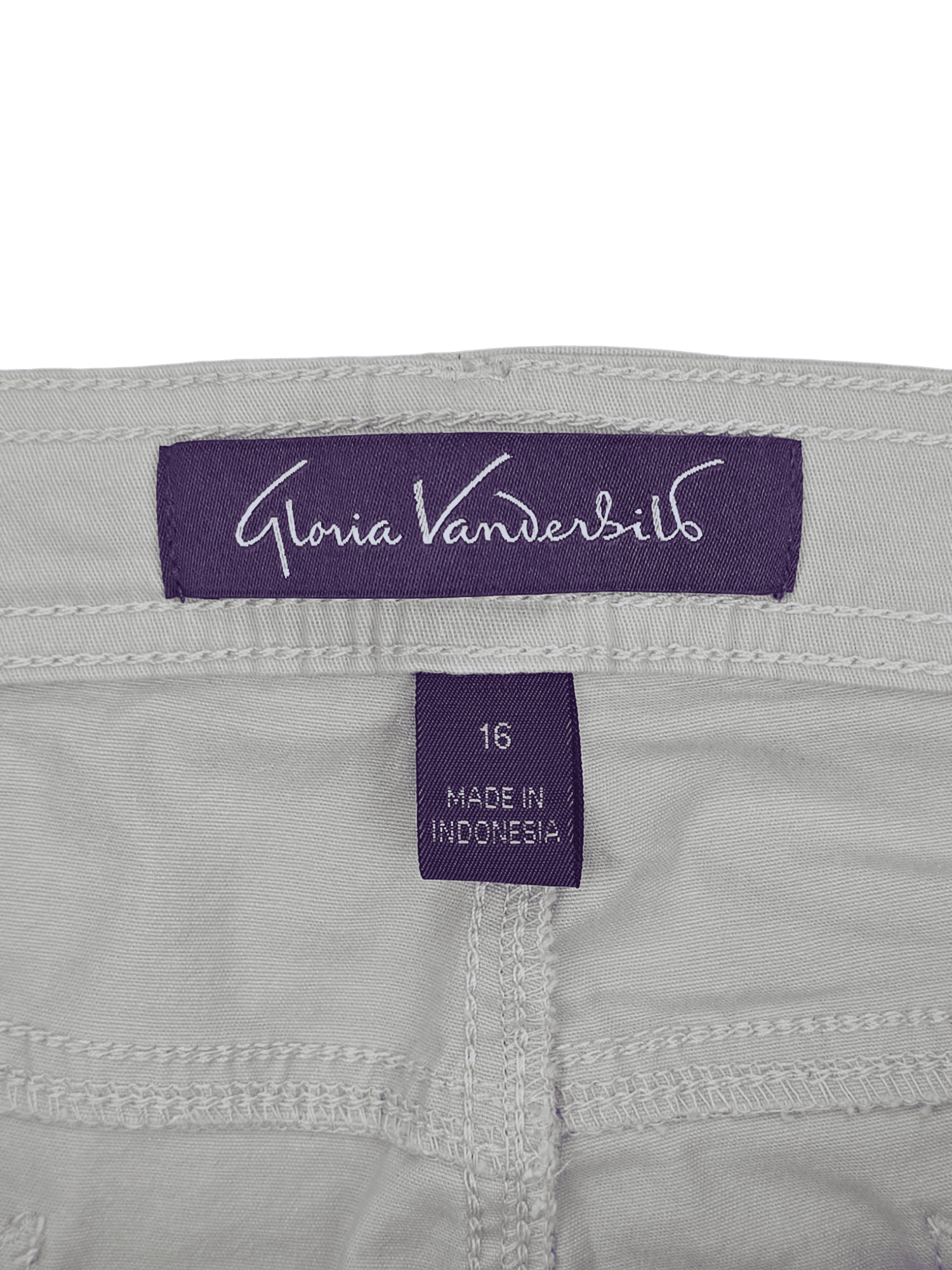 Gloria Vanderbilt brand and size 16 clothing tag
