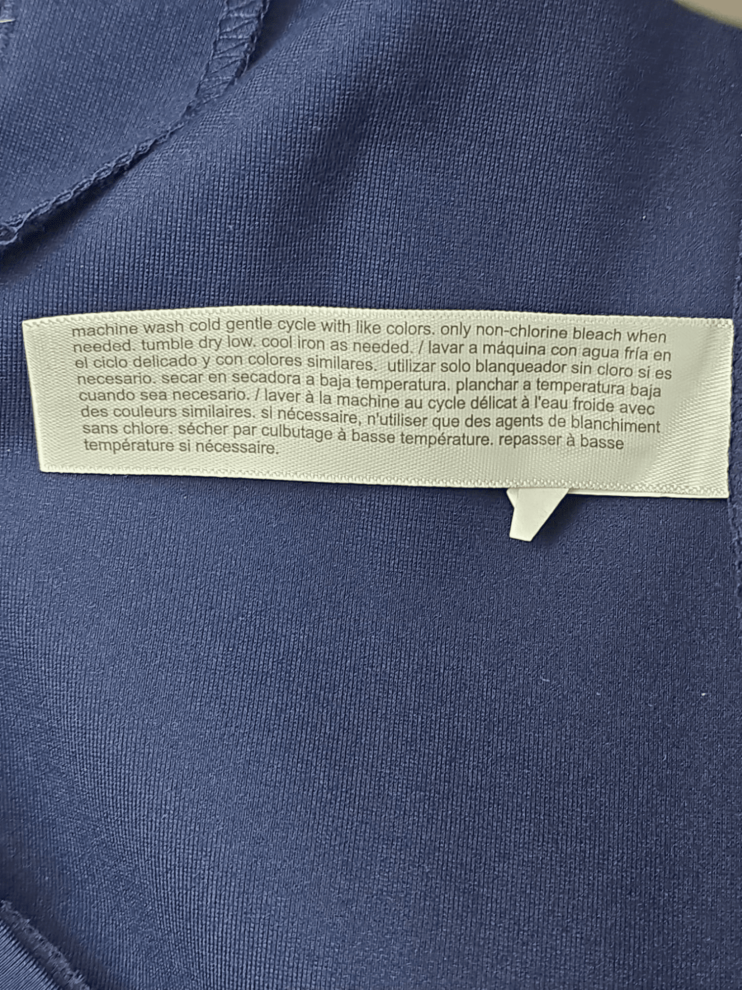 NWT ELOQUII navy blue straight leg pants care instructions tag