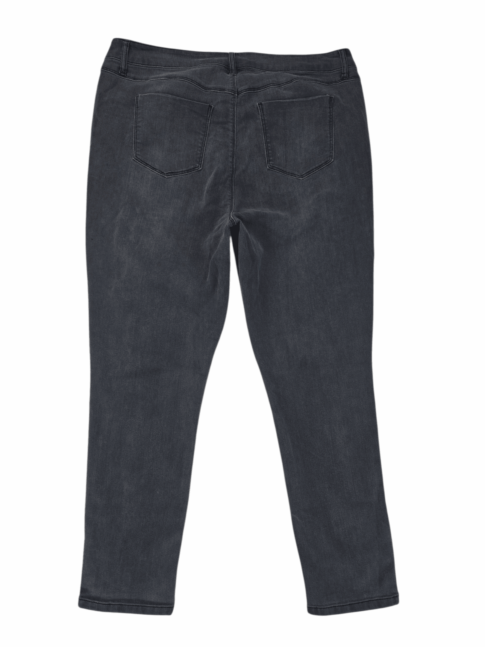 Back view of Hannah black tapered leg button detail ankle jeans size 18W