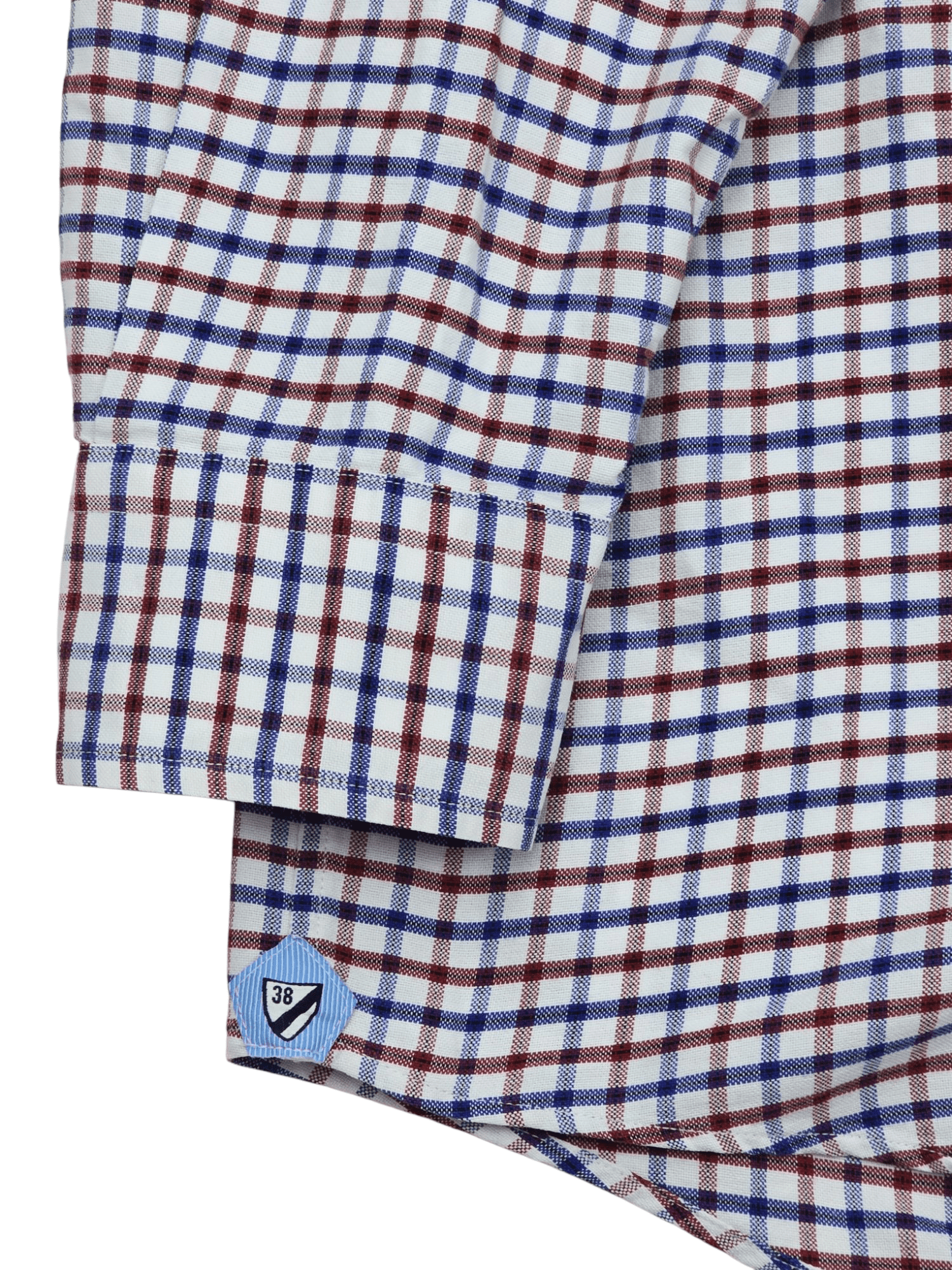 Bottom Hem and Sleeve Detail – Cremieux Classics Men’s Red and Blue Checked Button-Up Shirt Size XXL with Sewn Logo Patch