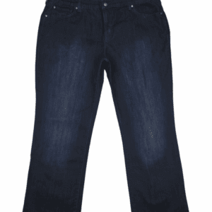 Front view of Kim Rogers blue straight leg tummy control jeans size 18WS