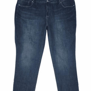 Front view of Lane Bryant Genius Fit straight leg blue denim jeans women’s size 26R