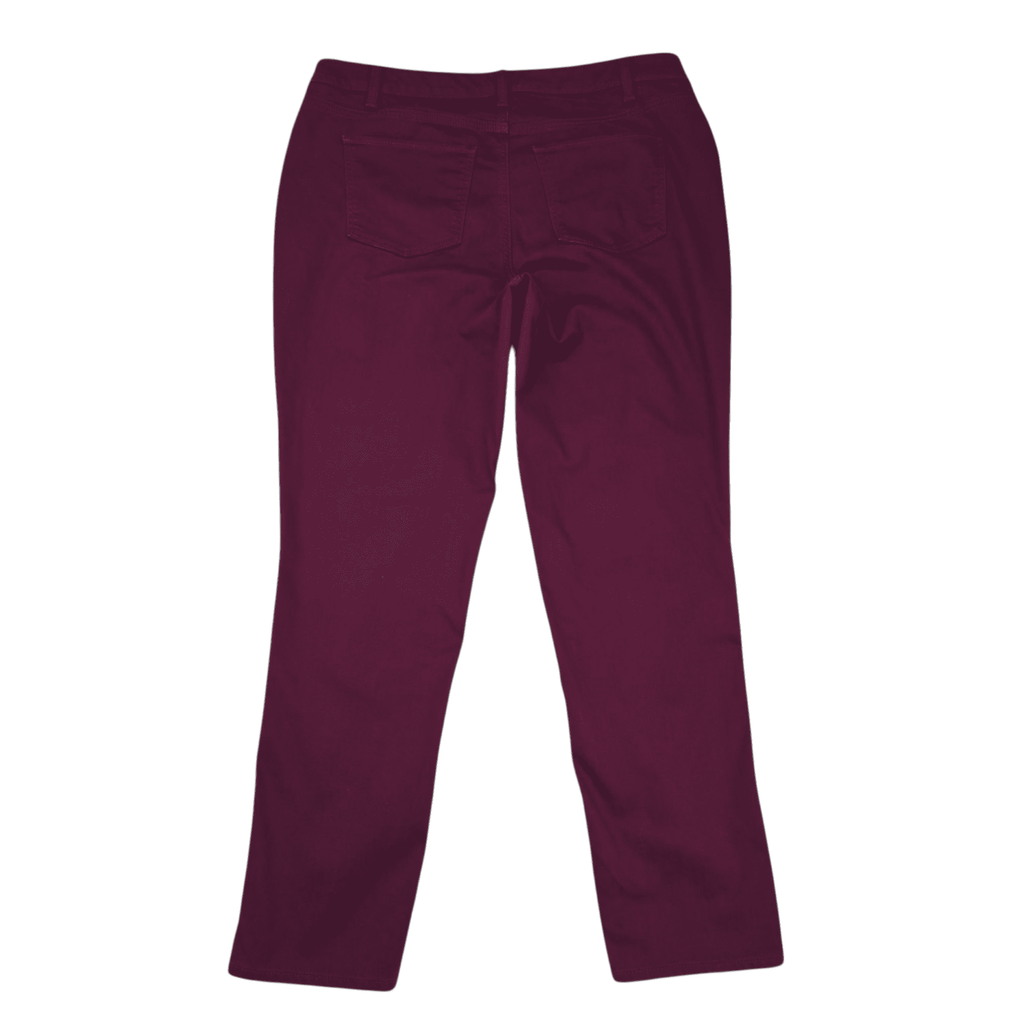 Back view of Talbots Flawless Slim Ankle jeans in wine color women’s size 14W