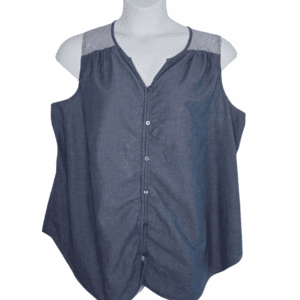 Front view of Como Vintage white cotton tank top with lace detail women’s size 3X