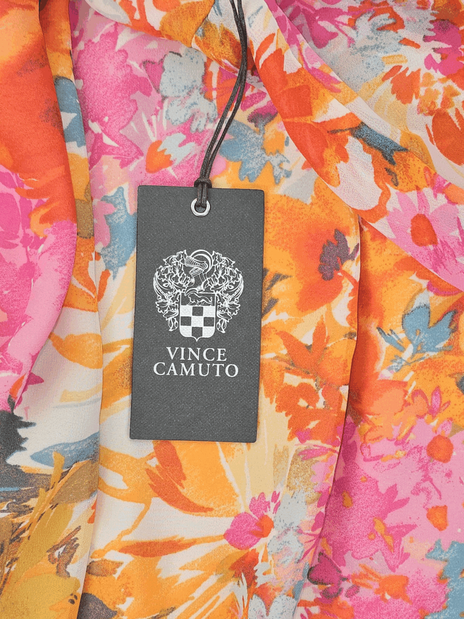 NWT Vince Camuto Orange Floral Sheer V-Neck Long Sleeve Top – SIZE XXL - Image 5
