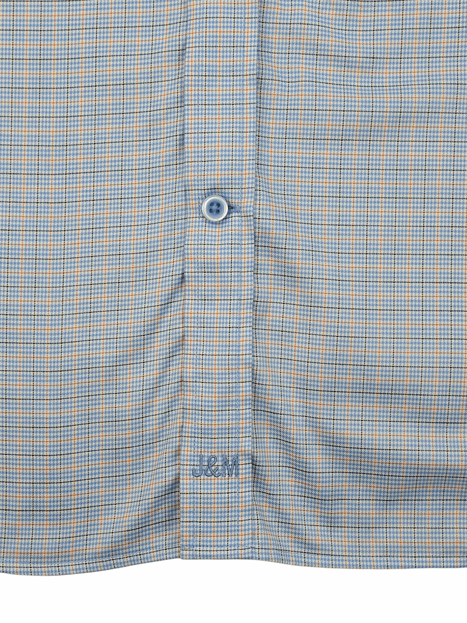 XC4 by Johnston & Murphy Light Blue Houndstooth Button-Up Shirt – SIZE 3XL - Close up with Logo