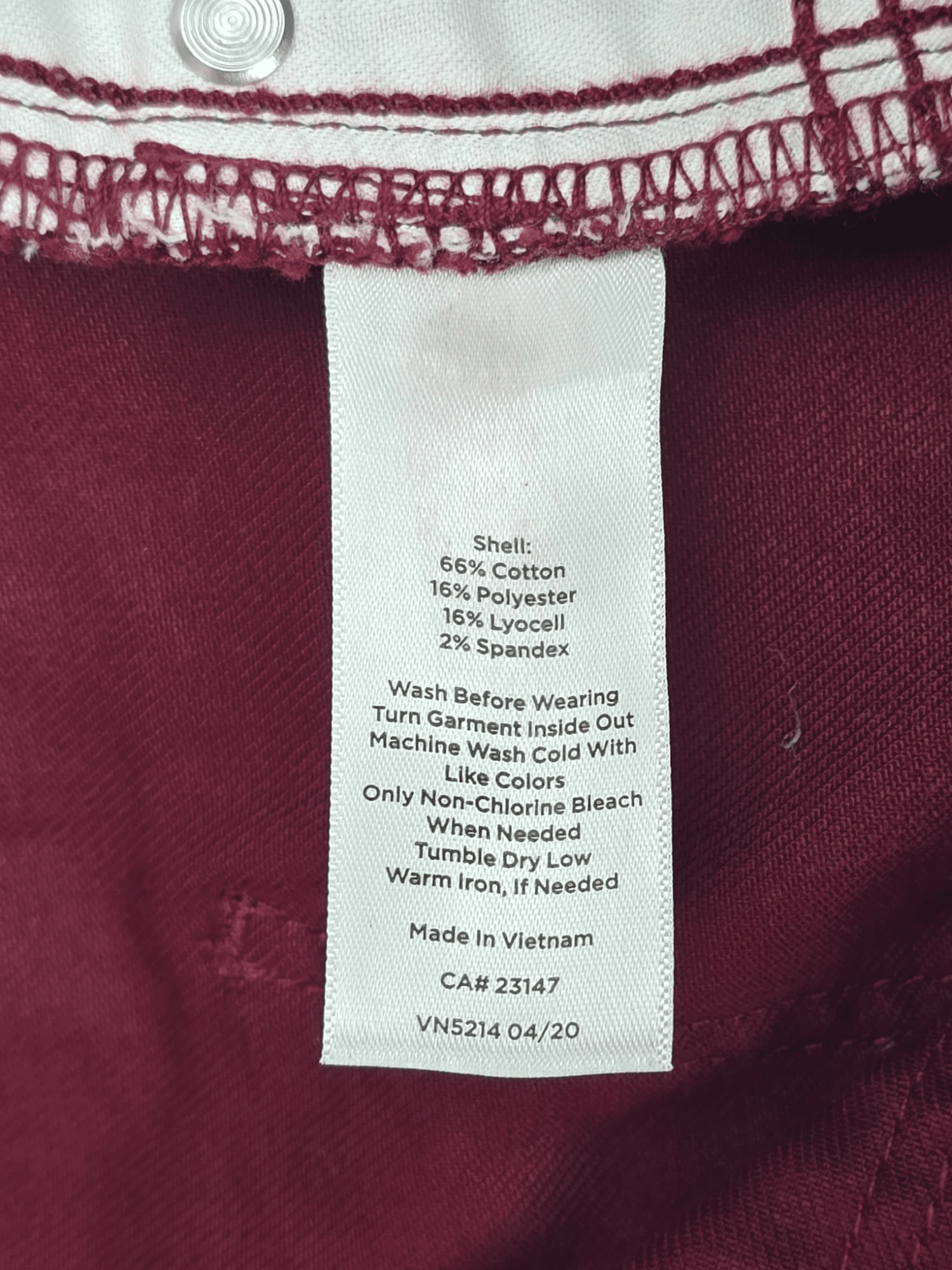 Talbots Flawless Slim Ankle jeans material content label