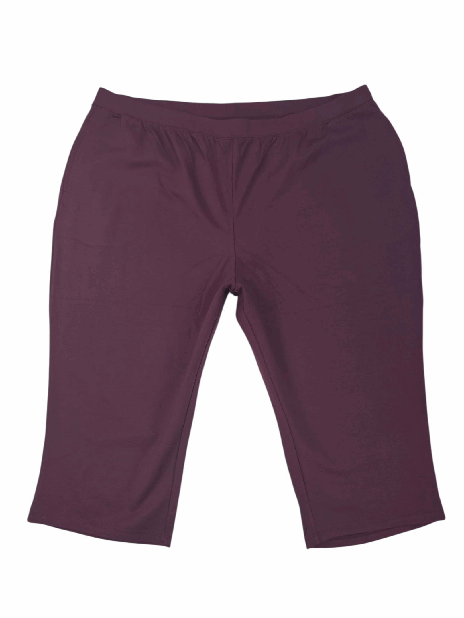 Catherine’s Suprema Collection women’s size 2X petite wine pull-on capri pants front view