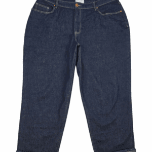 Lane Bryant women’s size 22 cropped jeans with plaid cuff front view