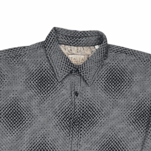 Close-Up of Front Details – Vintage Italia Tan and Black Check Button-Up Shirt Men’s Size XXL