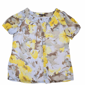 Sarah Michelle Woman women’s size 1X floral chiffon pullover top front view