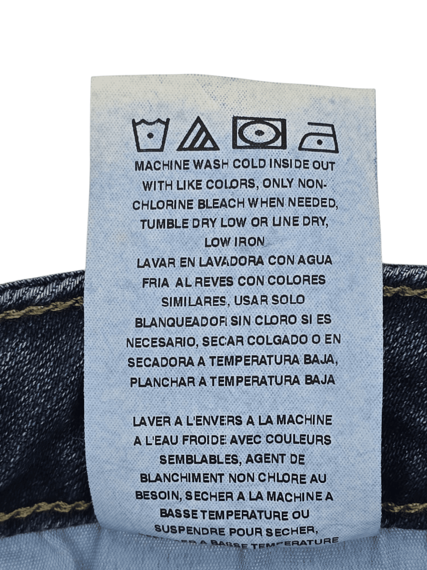 NWT Lee mid-rise bootcut blue denim jeans care instructions tag