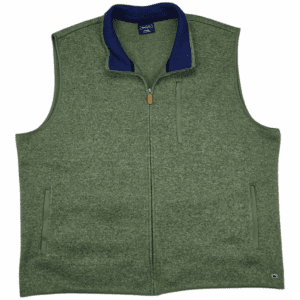 Crown & Ivy men’s size XXL green full-zip winter vest front view