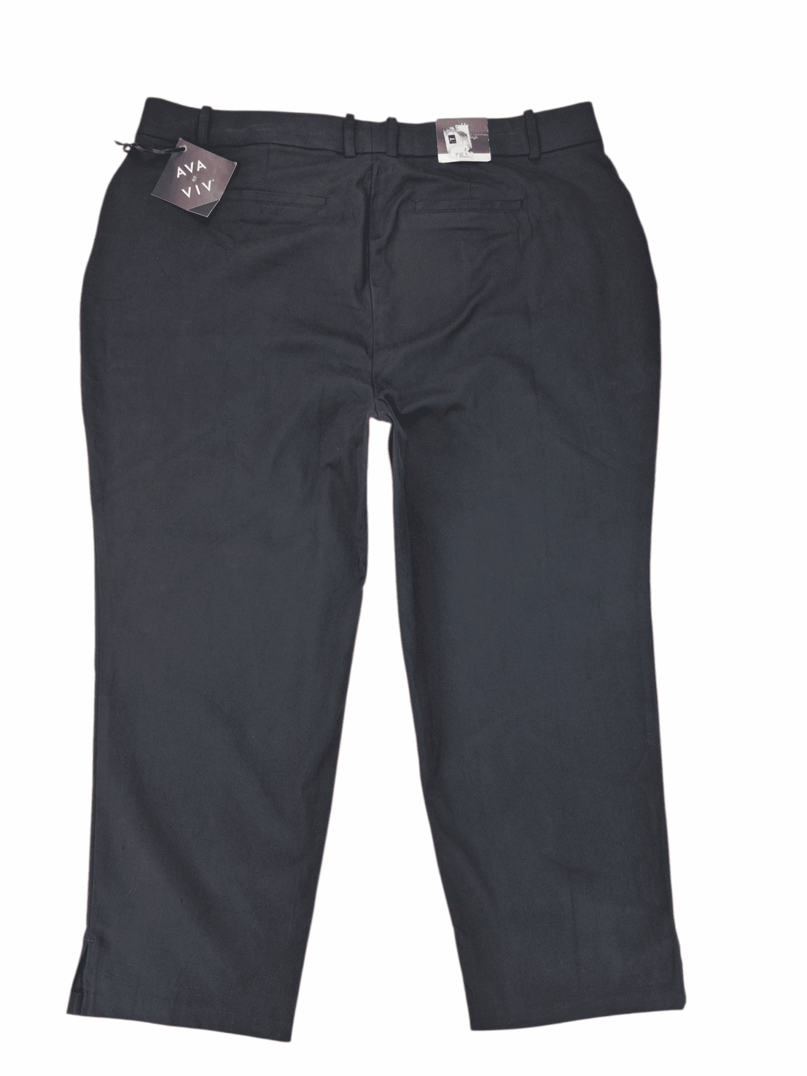 Front view of NWT Ava & Viv black comfort waist ankle pants size 20
