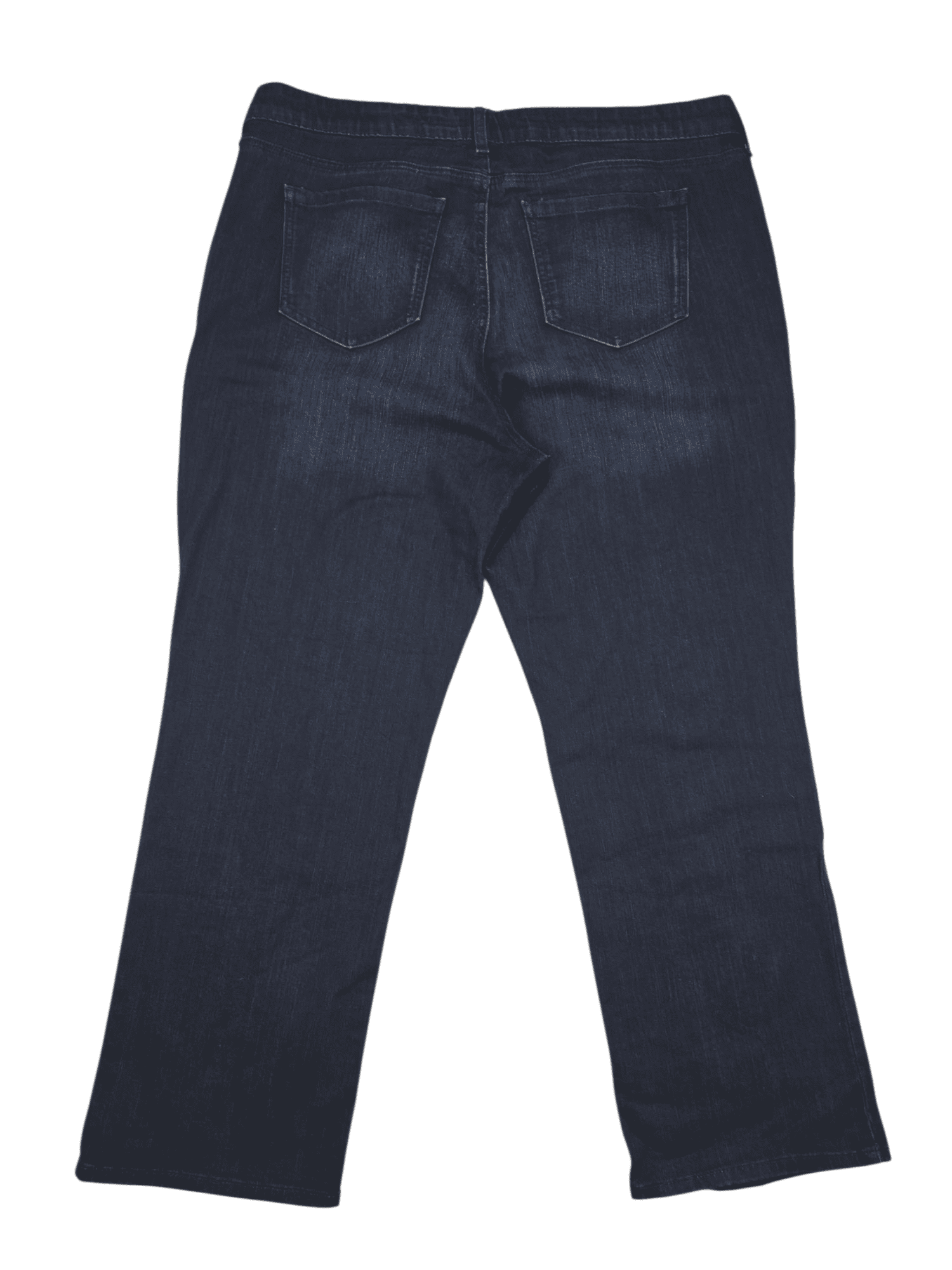 Back view of Kim Rogers blue straight leg tummy control jeans size 18WS