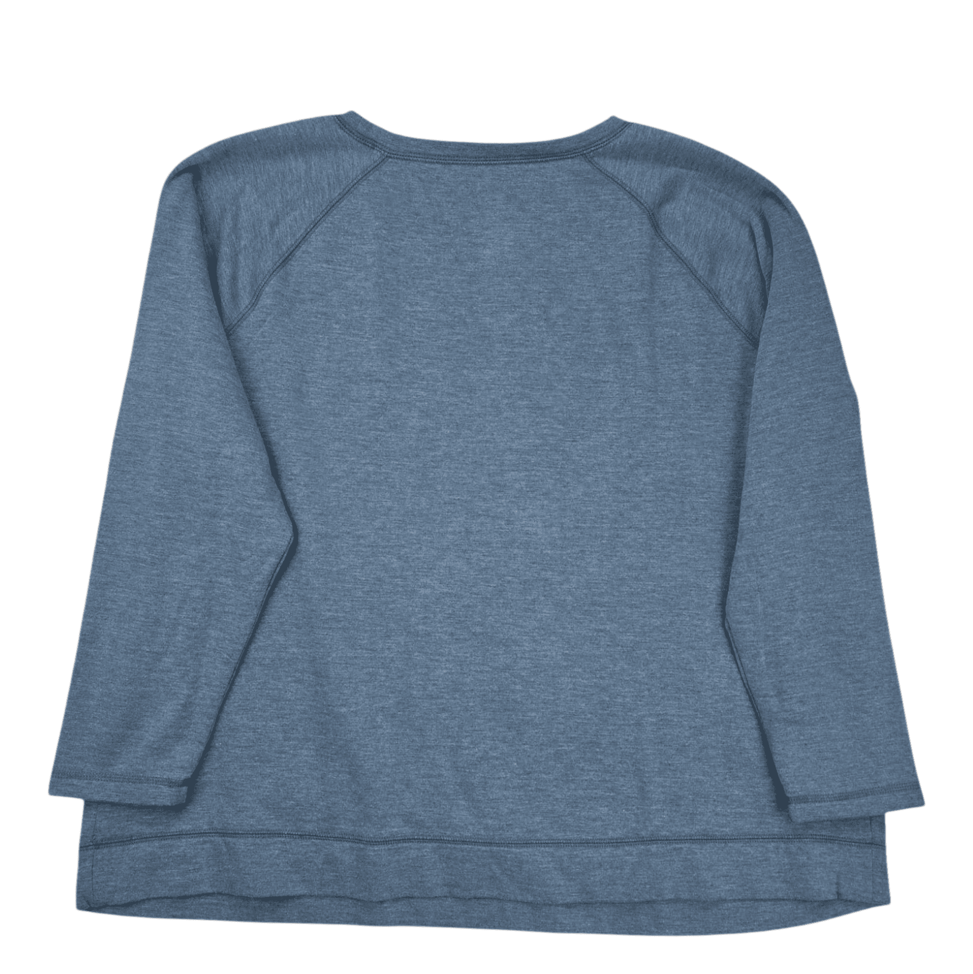 Back view of St. John’s Bay blue bohemian-inspired pullover sweatshirt women’s size 2X