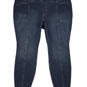 Duluth women’s size 24W regular blue pull-on skinny jeans front view