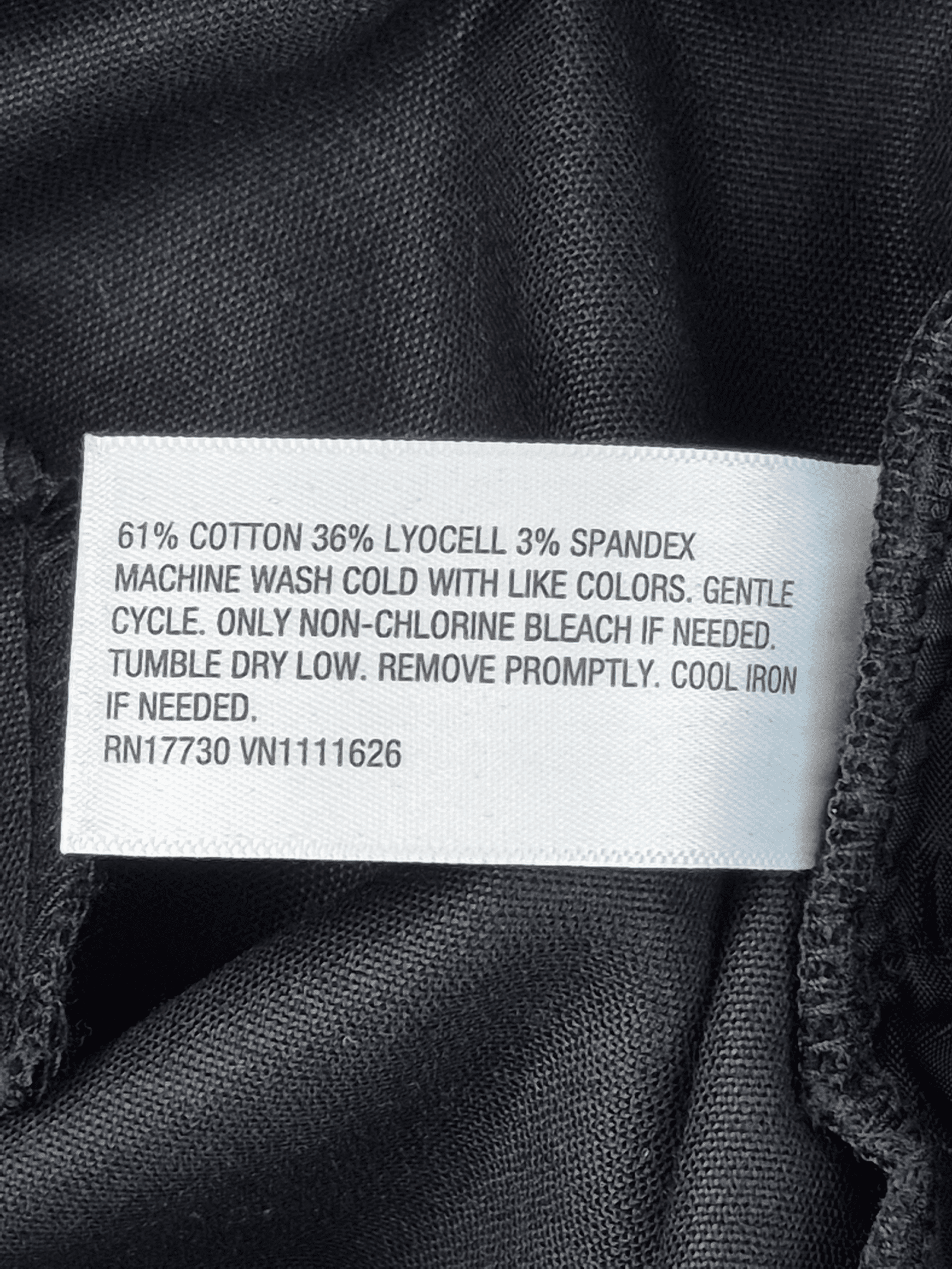 Chadwick’s blue straight leg medium wash denim jeans material content label