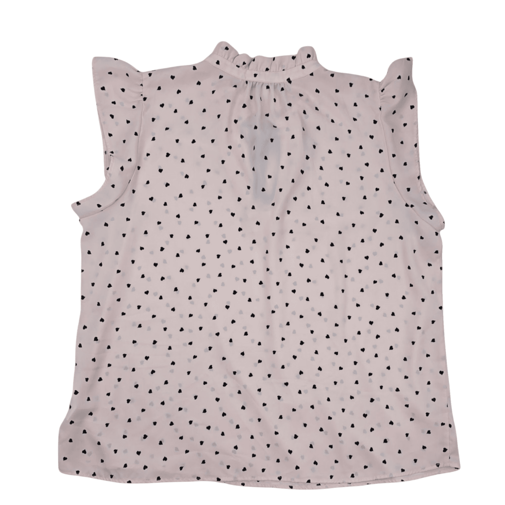 Back view of Sweet Rain pink heart print cap sleeve pullover top women’s size 2X