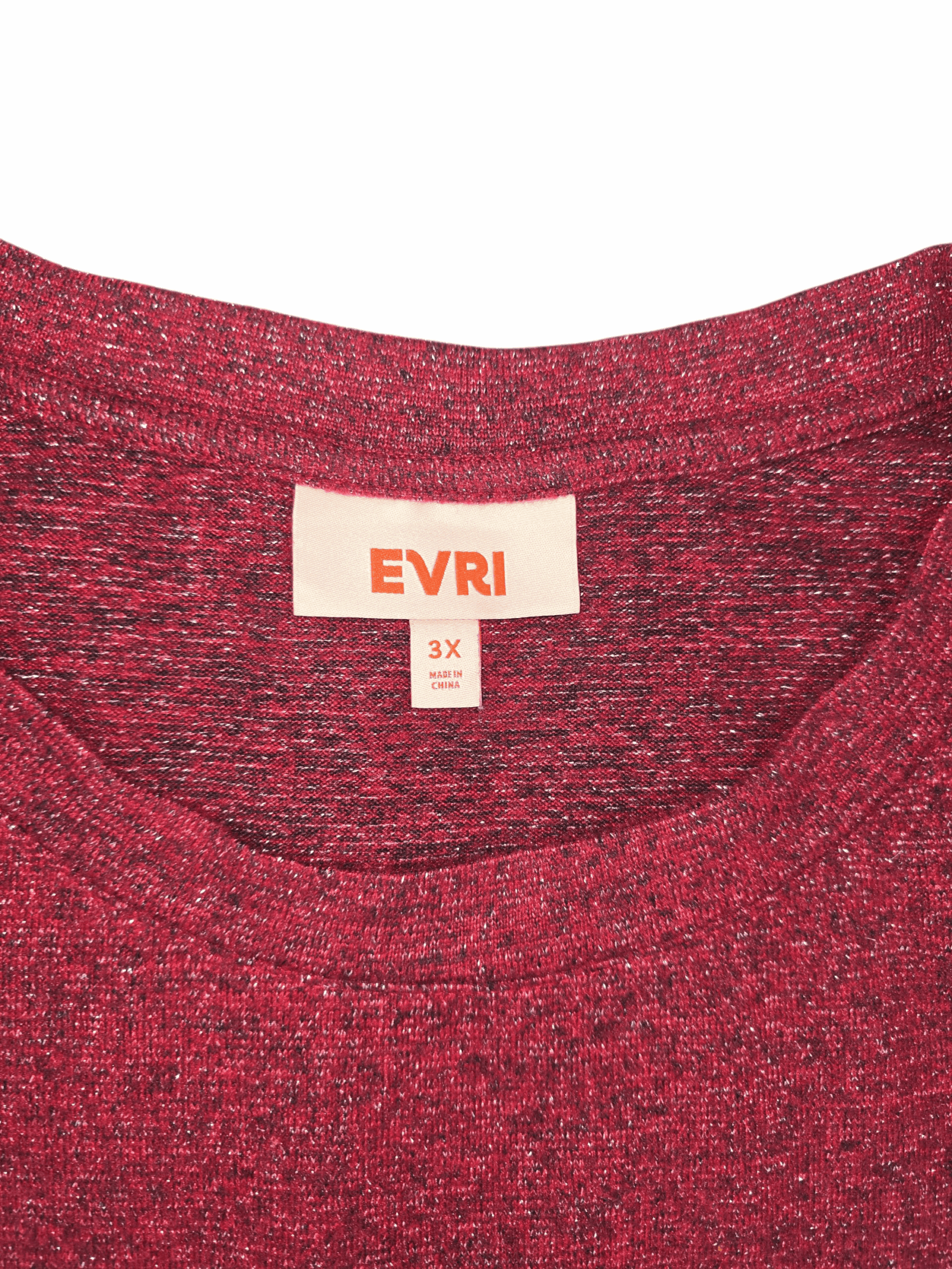 EVRI brand and size 3X clothing label