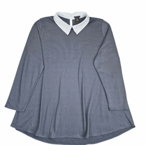 IMAN women’s size 3X gray knit pullover faux layered top front view