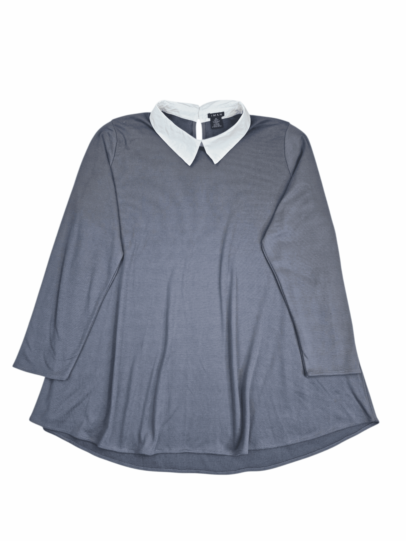 IMAN women’s size 3X gray knit pullover faux layered top front view