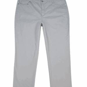 Front view of Bandolino Mandy light tan straight leg tummy control jeans size 20W