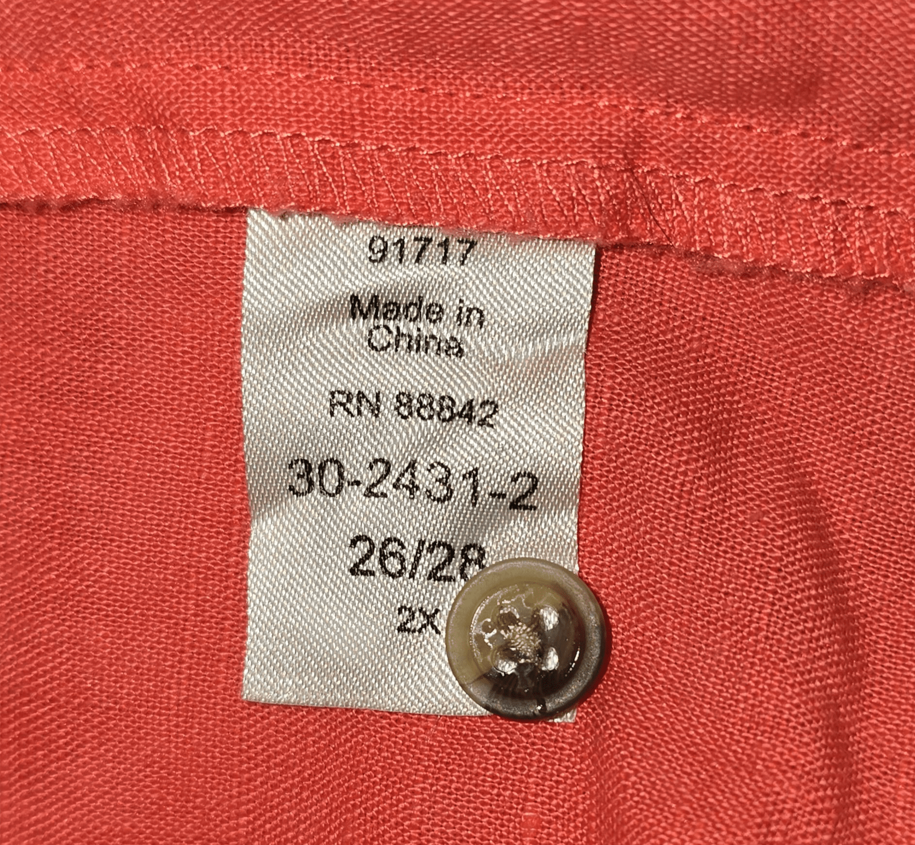 Woman Within Coral Linen-Cotton Short Sleeve Button-Up Top – SIZE 2X - Image 5