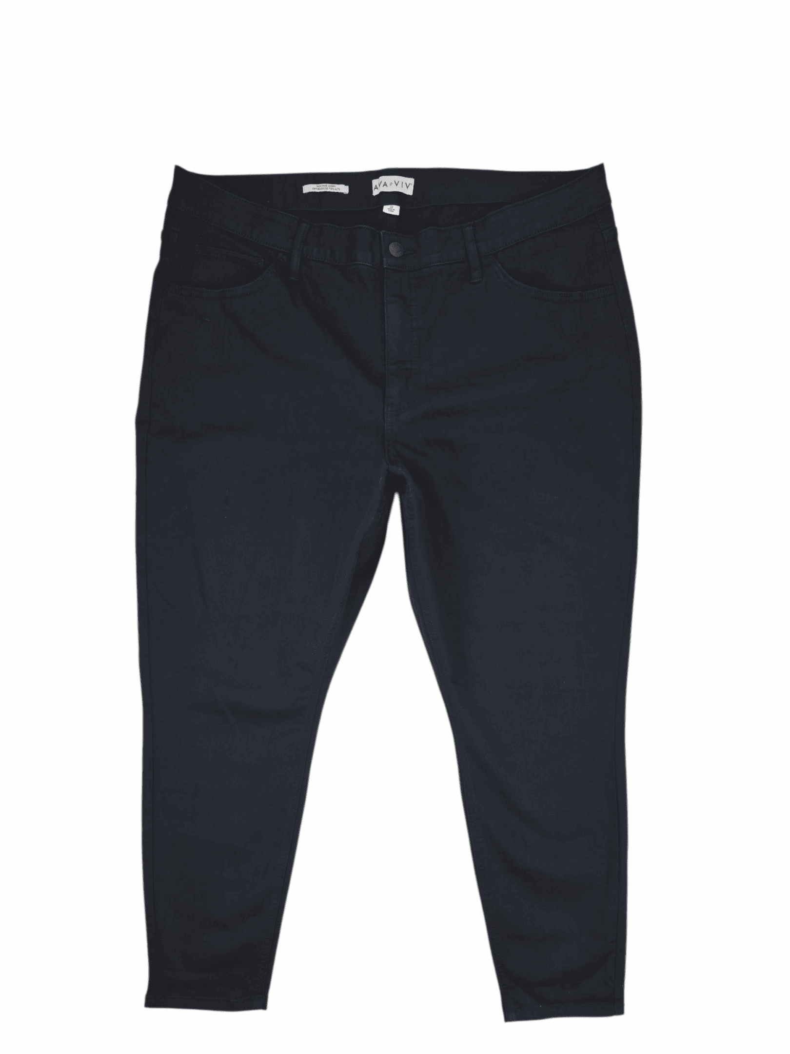 Ava & Viv women’s size 22 black high-rise skinny jeans front view