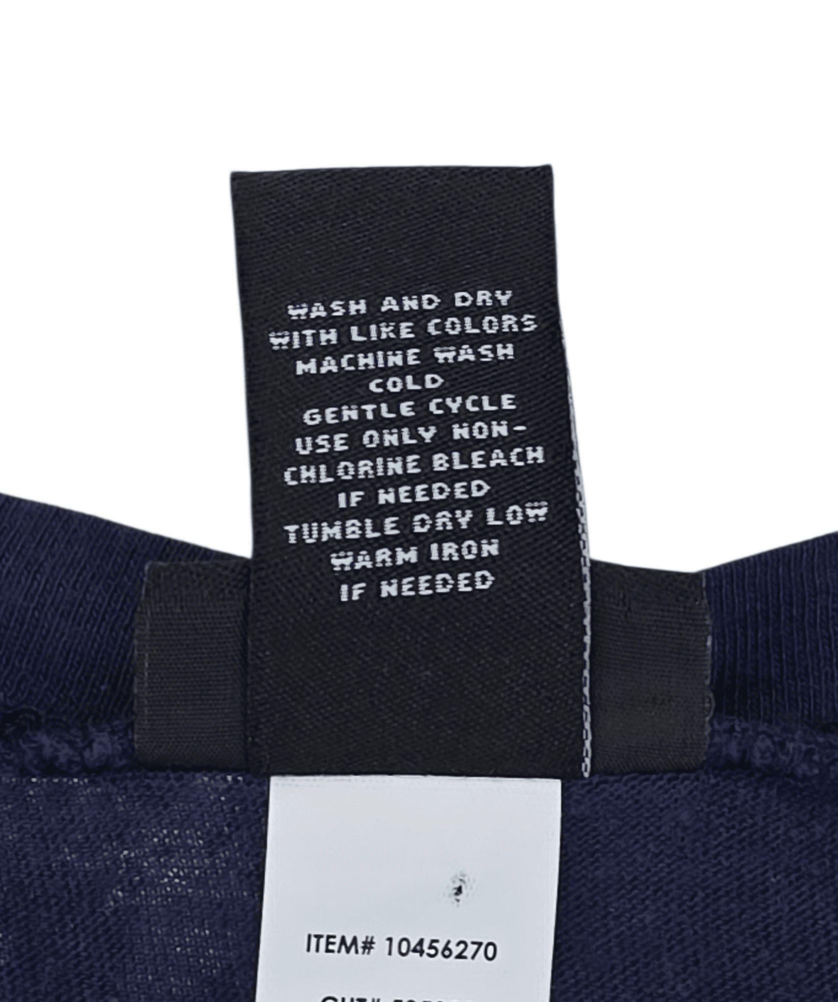 Torrid navy blue heart print 3/4 sleeve pullover T-shirt care instructions tag