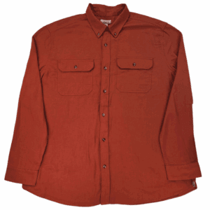 Ocean & Coast men’s 2XLT orange button-up shirt front view with flap pockets