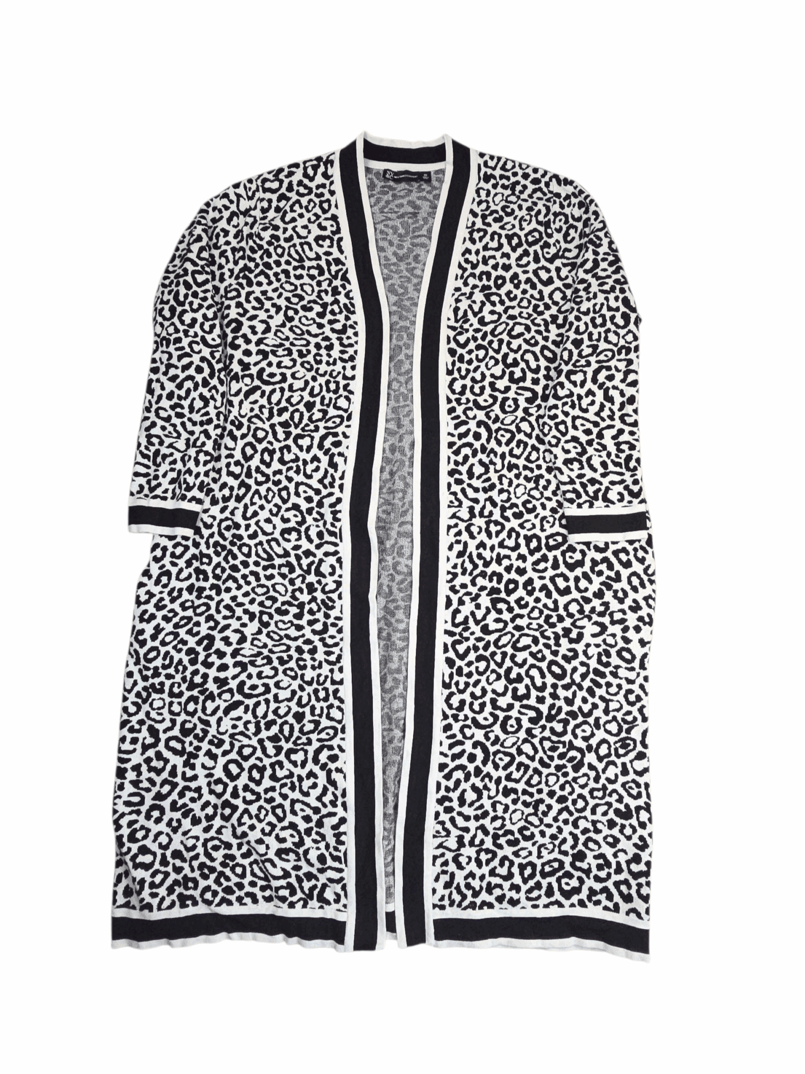 New York & Company women’s size 2X animal print duster sweater front view