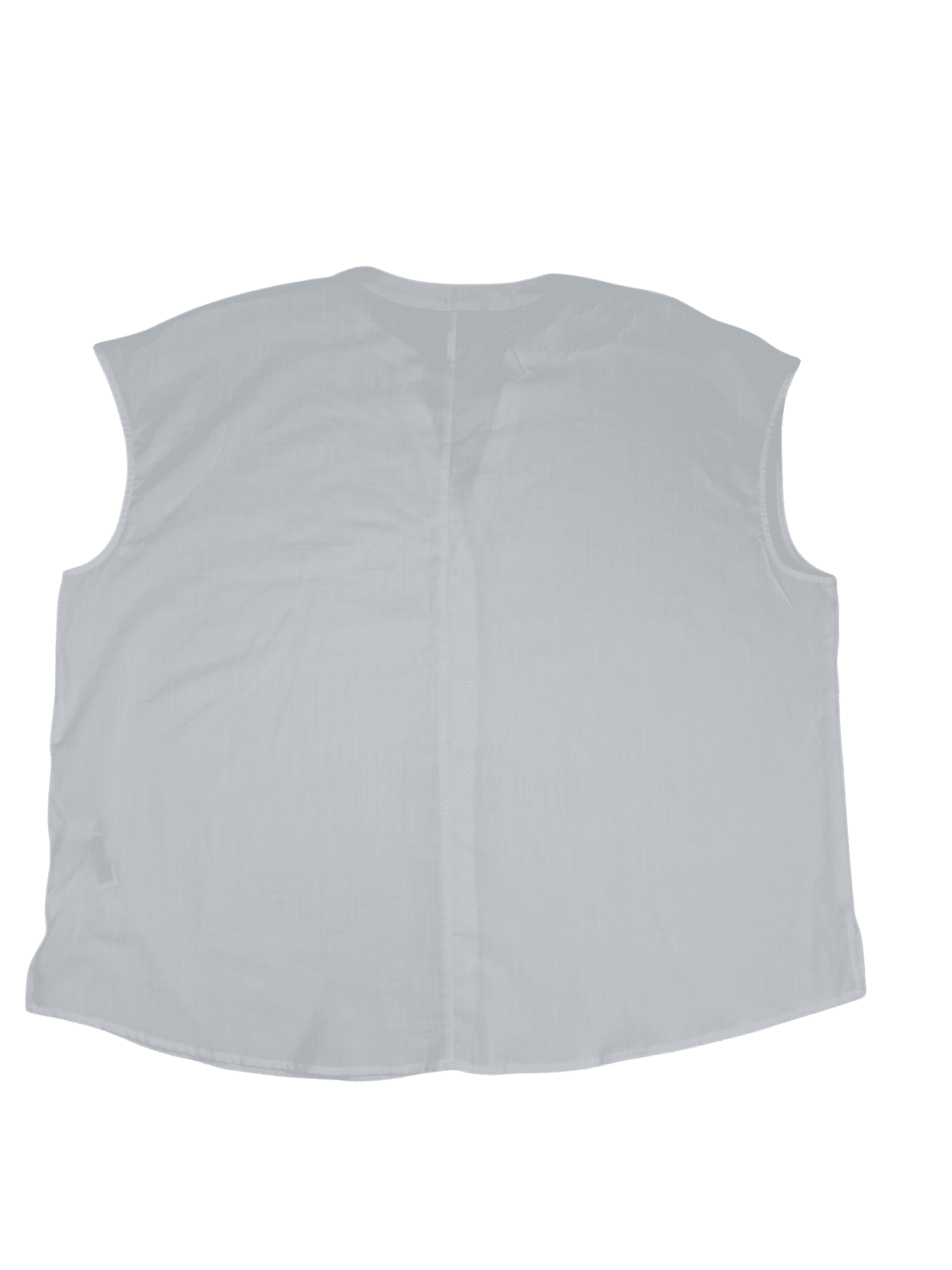 Back view of NWT ELOQUII white sleeveless V-neck button-up blouse size 24