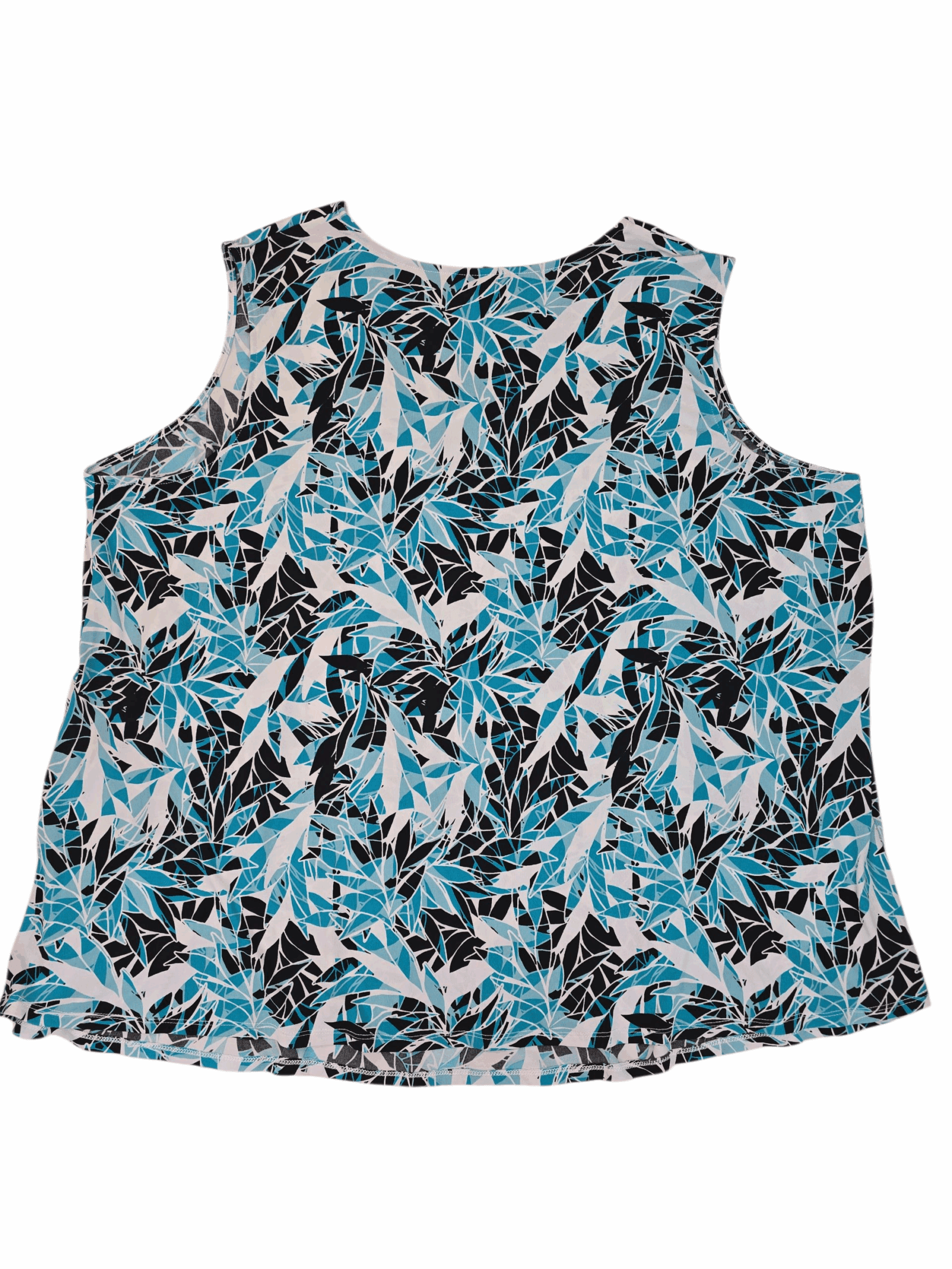 Back view of Catherines Anywhere leaf print keyhole tank top women’s size 3X NWOT