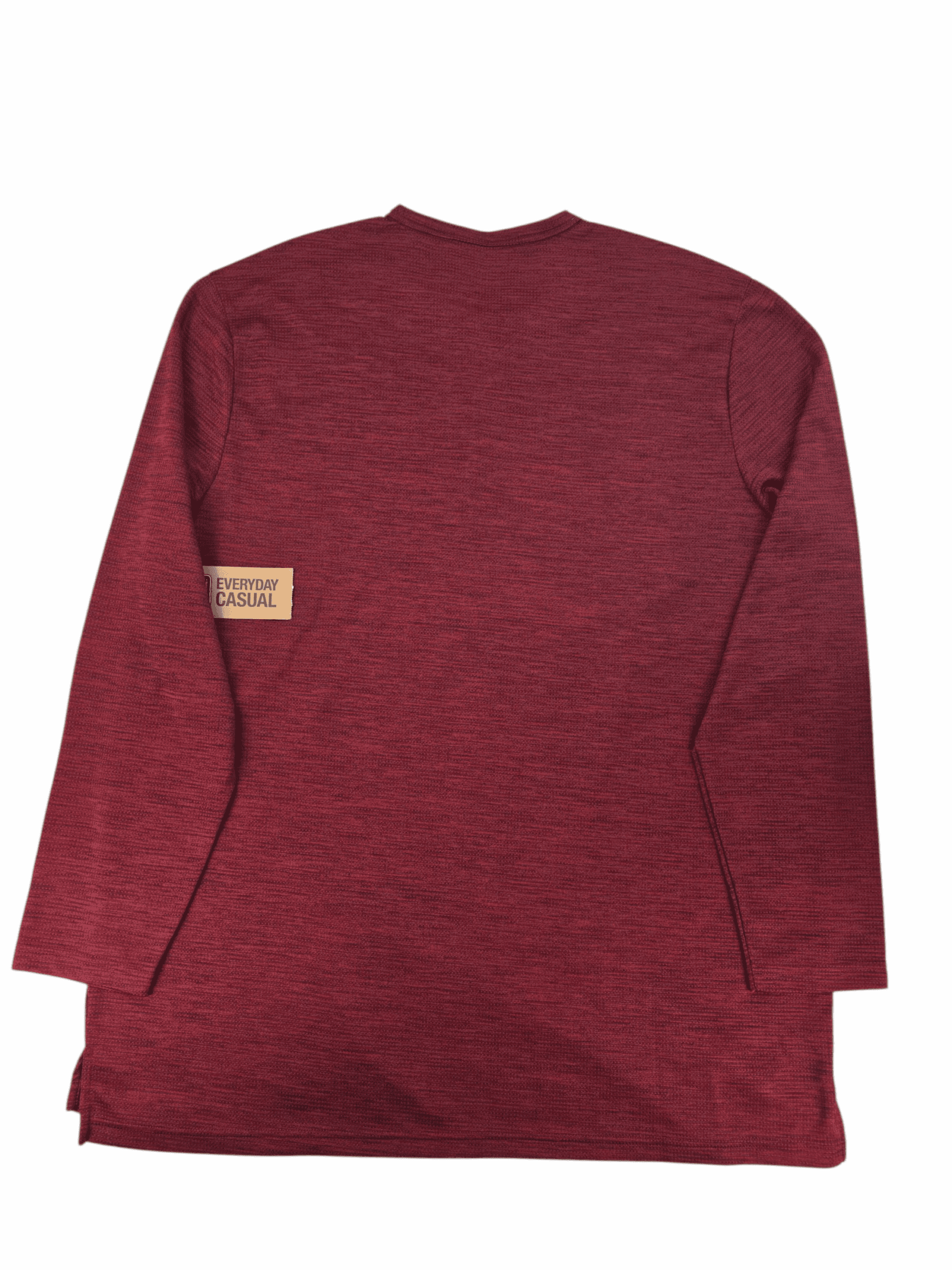 Back view of The Foundry Supply Co. maroon and black waffle knit snap pullover men’s 2XLT