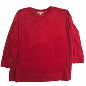 Woman Within women’s size 2X red velour pullover top front view