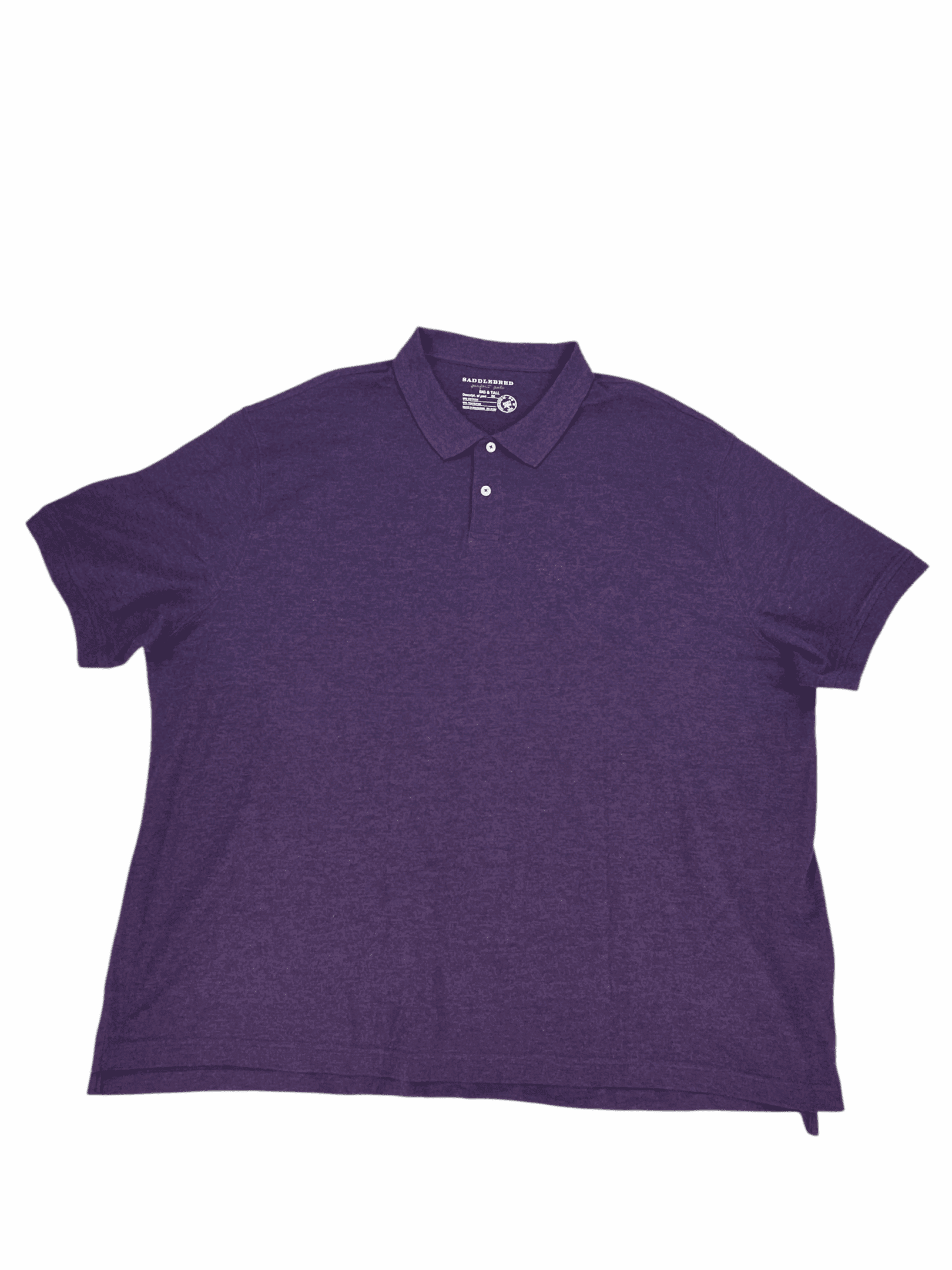 Front view of NWT Saddlebred purple Perfect Polo Easy Care shirt men’s size 3X