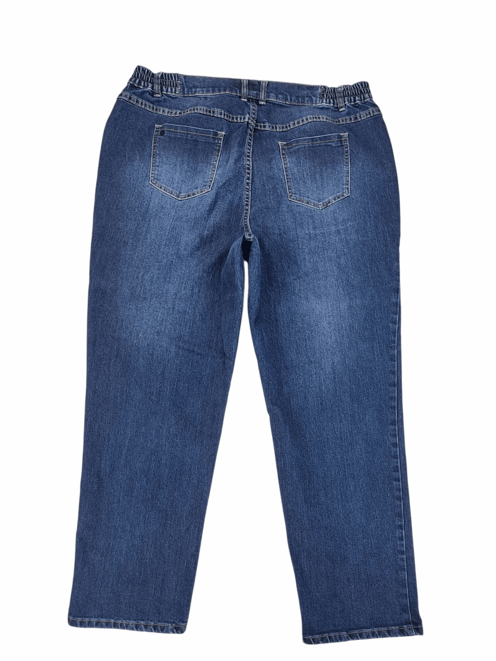 Back view of Catherine’s Right Fit Moderately Curvy blue denim jeans size 20W