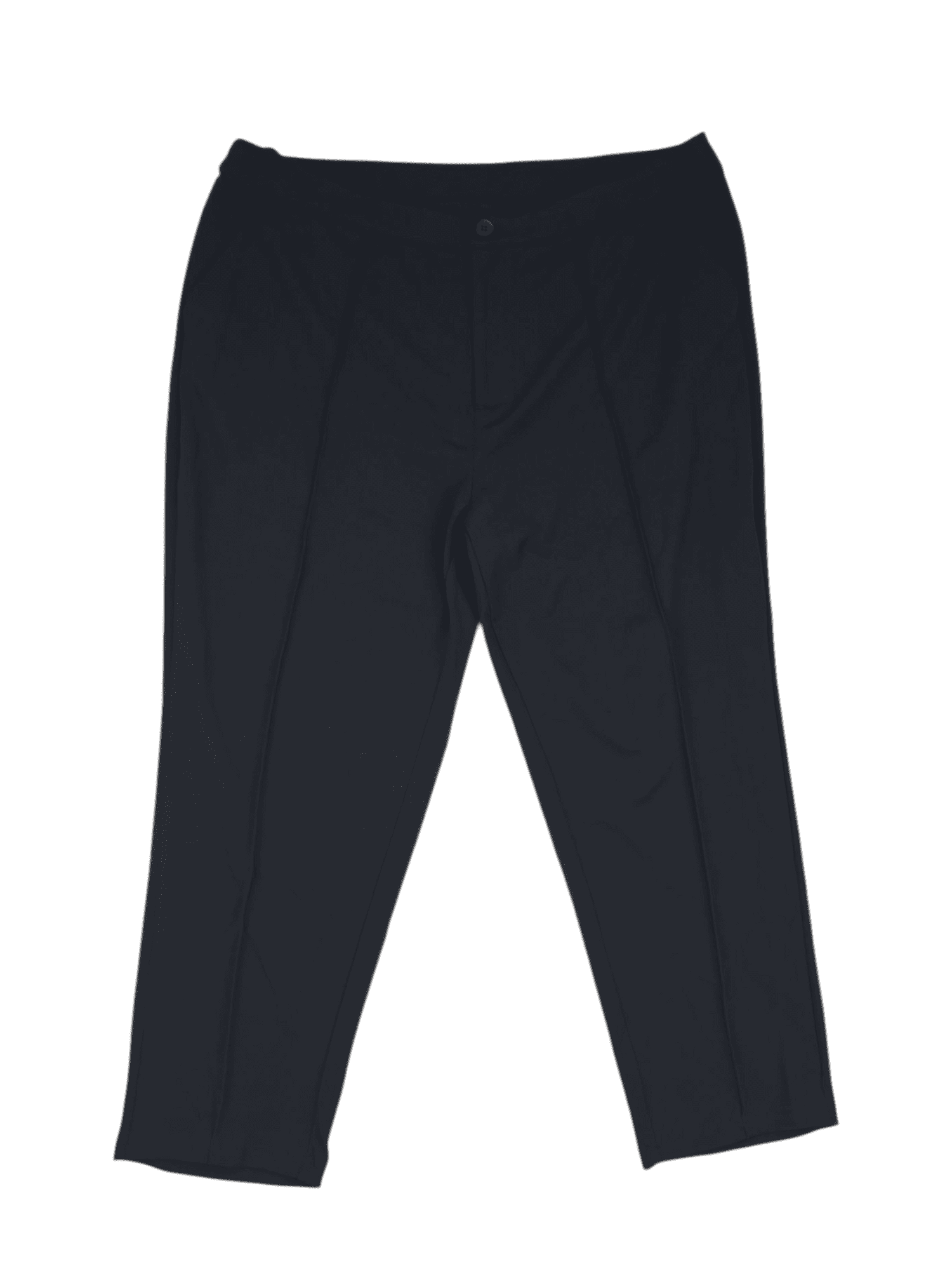 BloomChic Women’s Black Cropped Pants with Front Crease Front View Size 18/20 – Plus Size Dress Pants for Work and Casual Wear