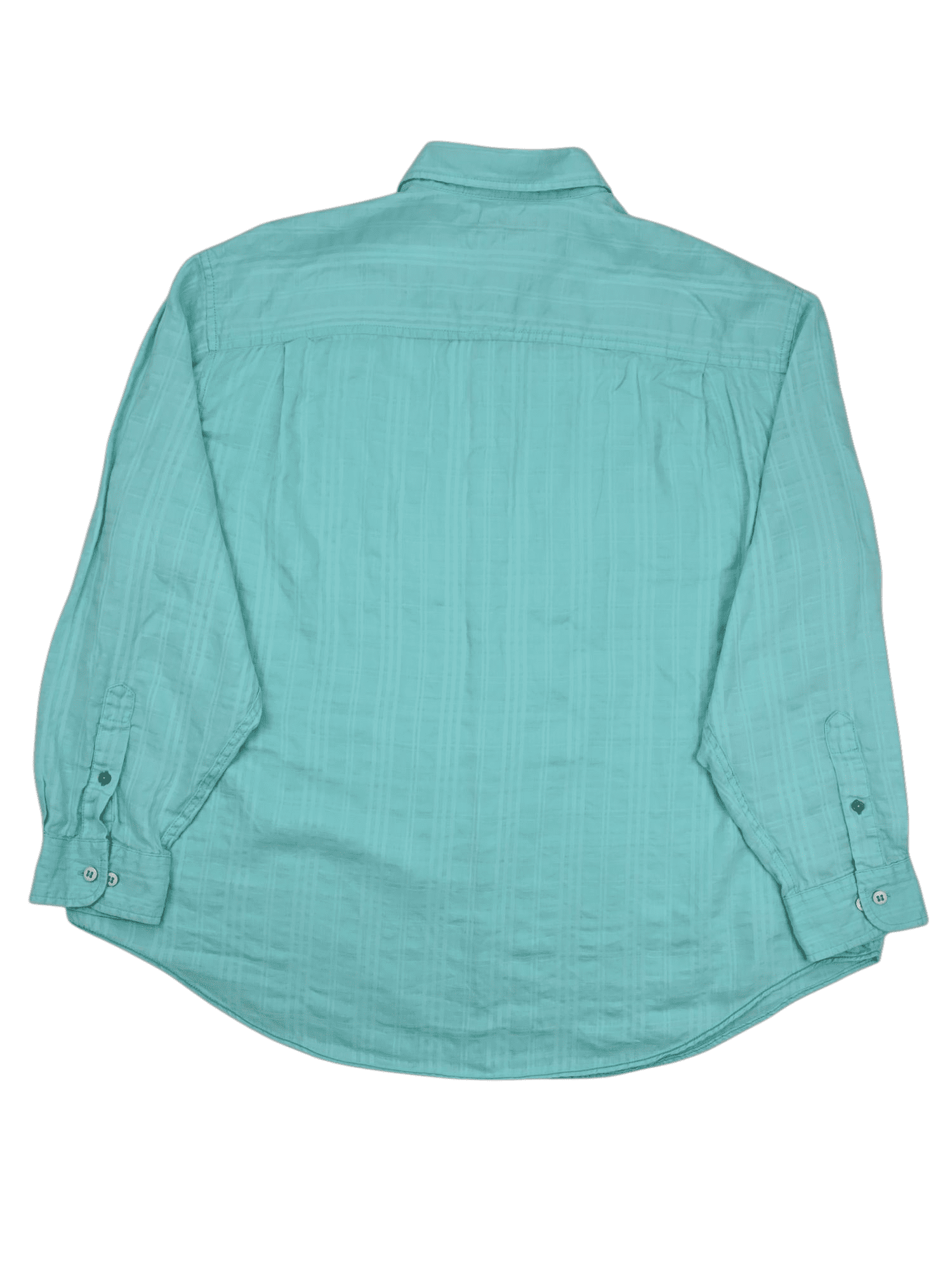 Back View Caribbean Joe Men’s Mint Green Woven Button-Up Shirt Size 2XB – Relaxed Fit Tropical Style Shirt