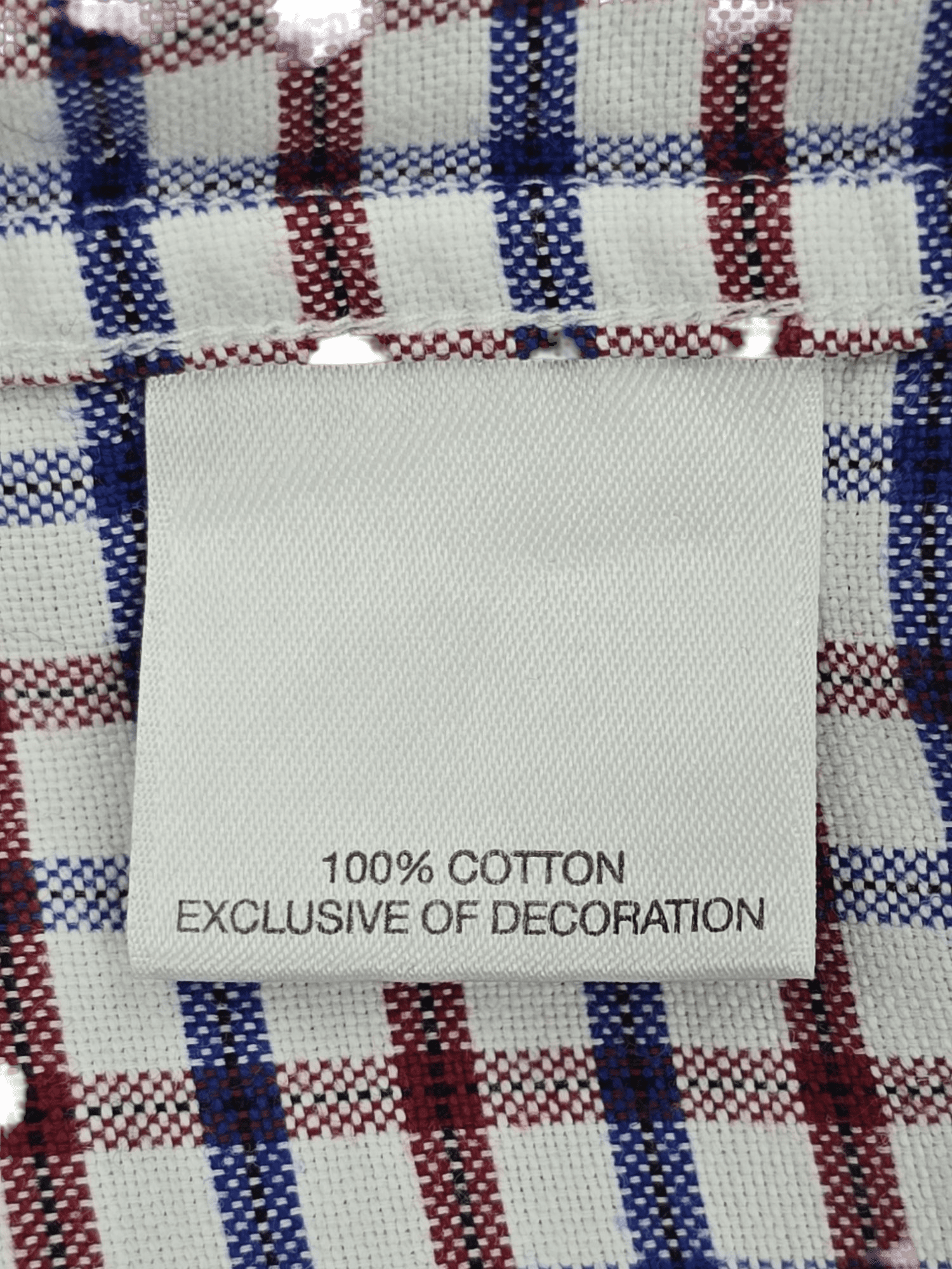 Material and Care Tag for Cremieux Classics Red and Blue Checked Button-Up Shirt Size XXL – 100% Cotton Machine Washable