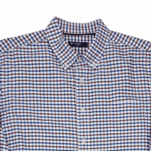 Close-Up of Front Details – Cremieux Classics Red and Blue Checked Button-Up Shirt Men’s Size XXL