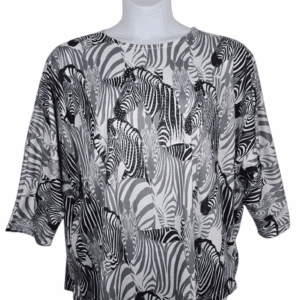Cynthia Rowley women’s size 2X zebra print studded top front view