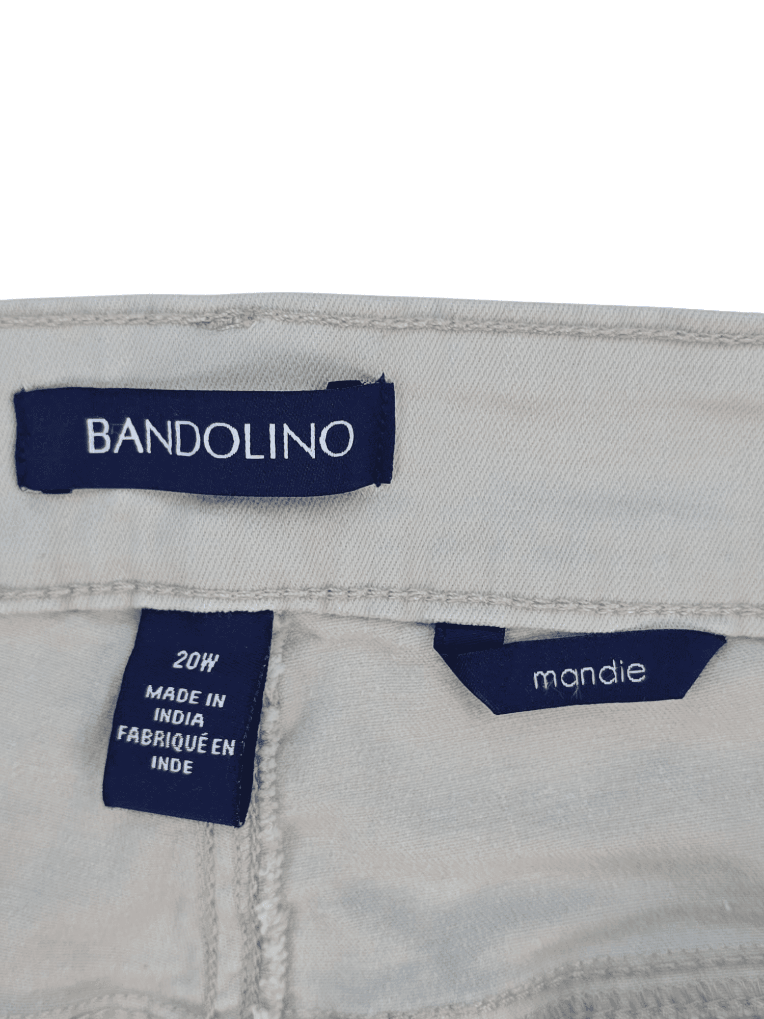 Bandolino brand and size 20W jeans tag