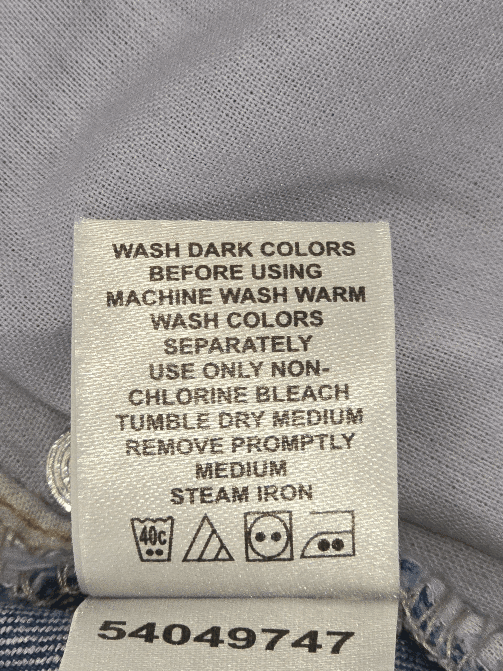 NWT Ellos blue straight leg denim jeans care instructions tag