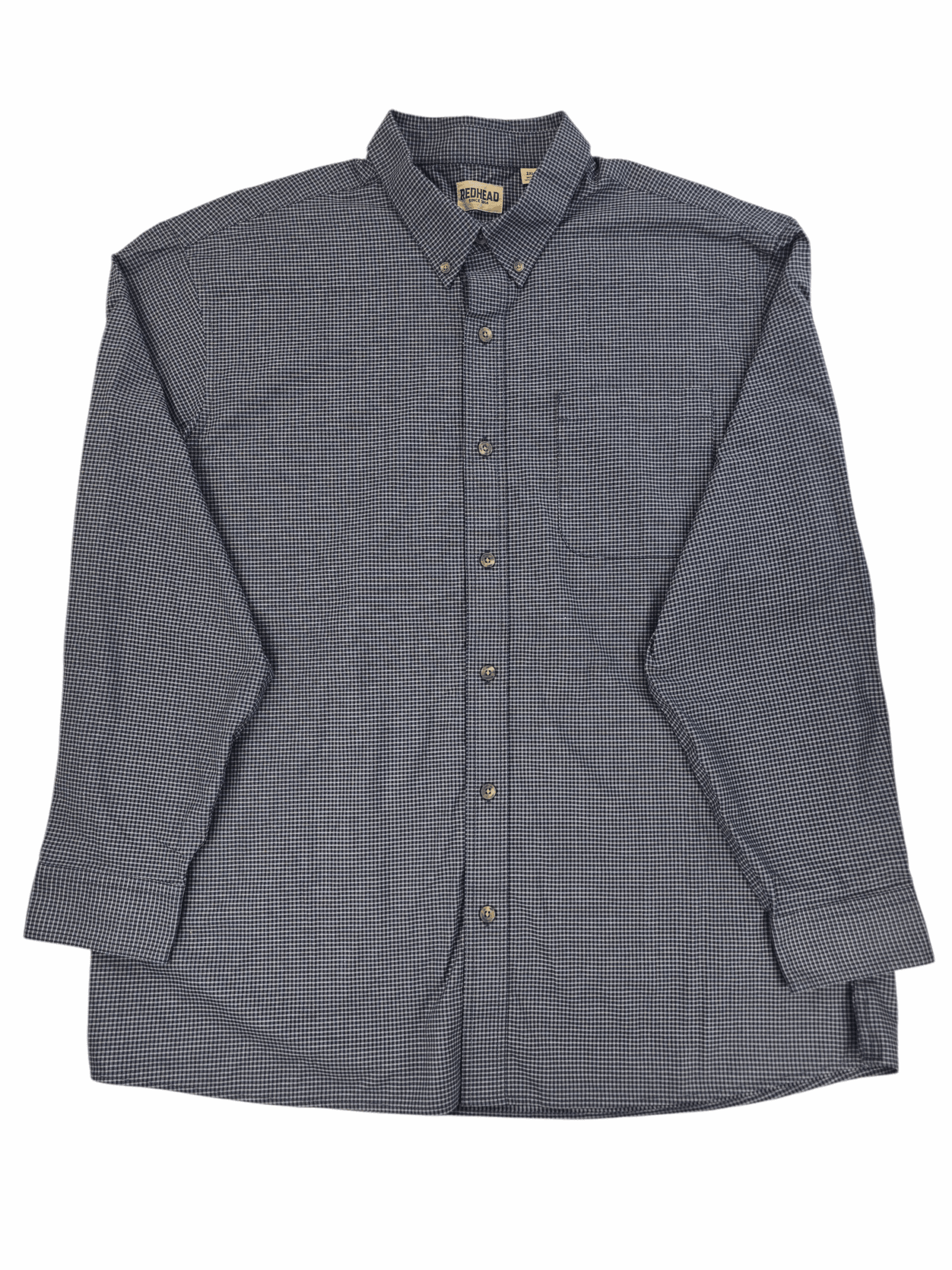 RedHead navy and white checked button-up shirt size 2XL front view